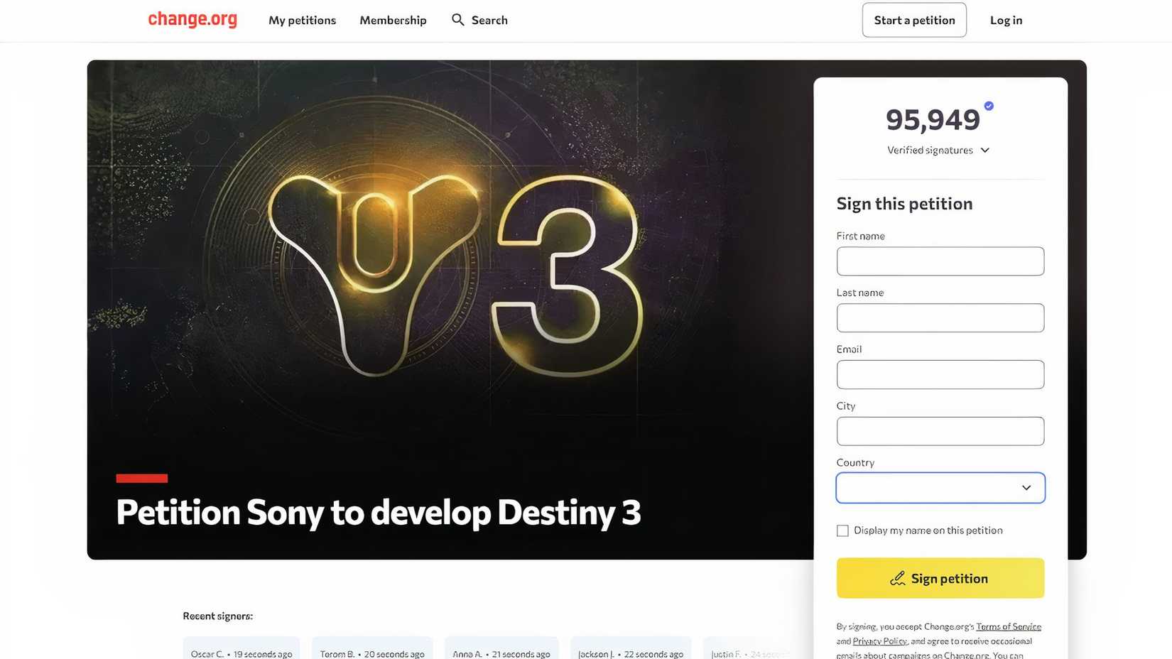 Destiny 2 Fans Launch Last Ditch Attempt to Save Bungie