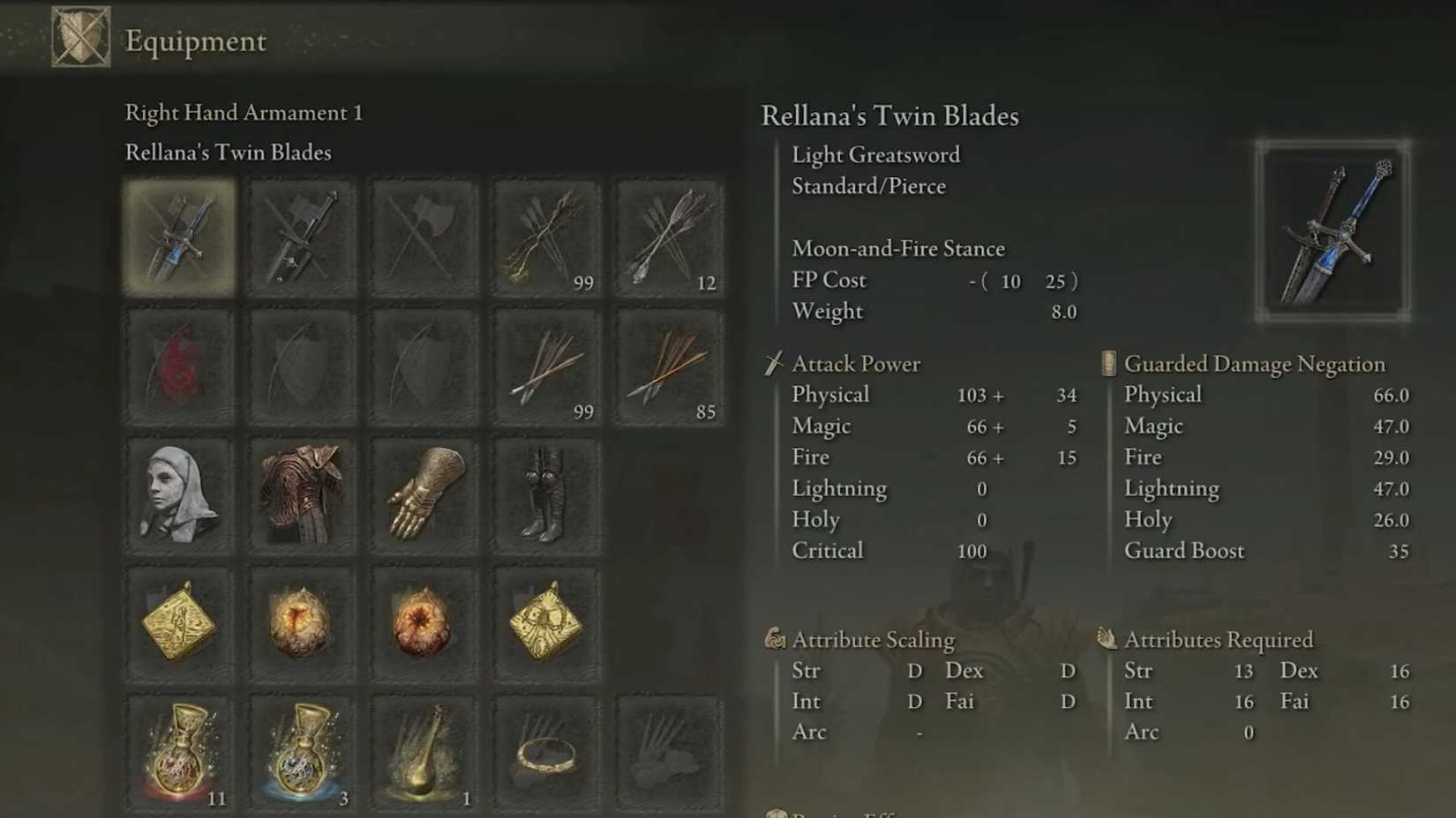 Elden Ring Rellana's Twin Blade