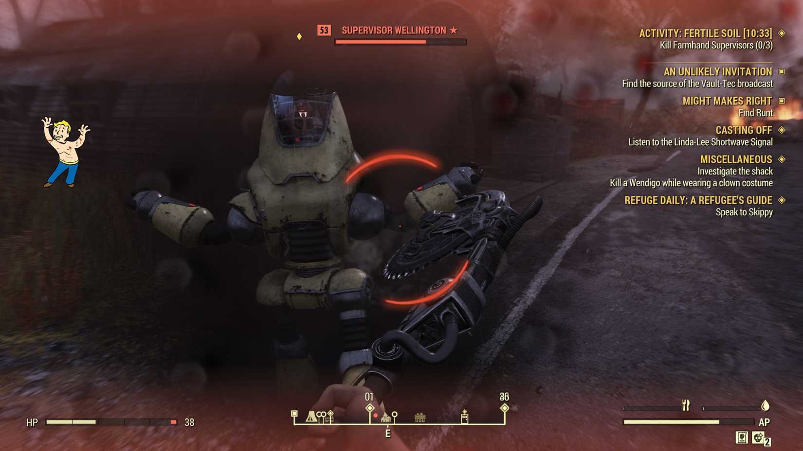 Fallout 76 Player Fighting Farmhand