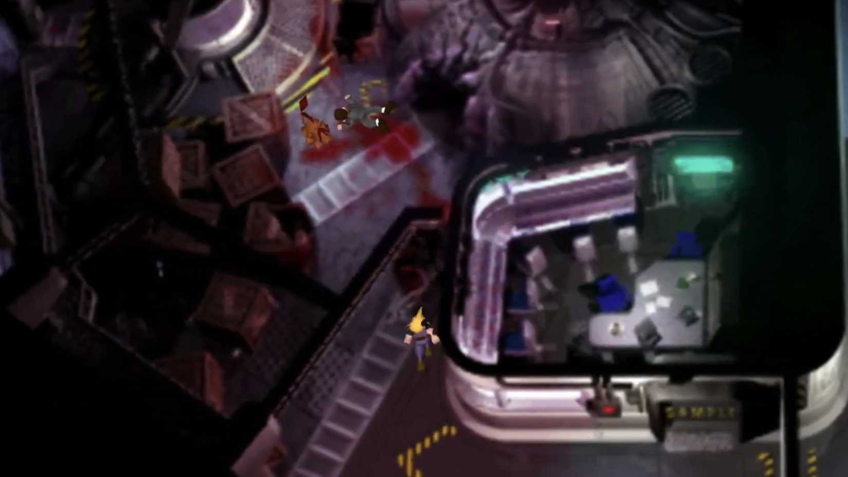 final fantasy 7 screenshot - hojo's lab covered in blood