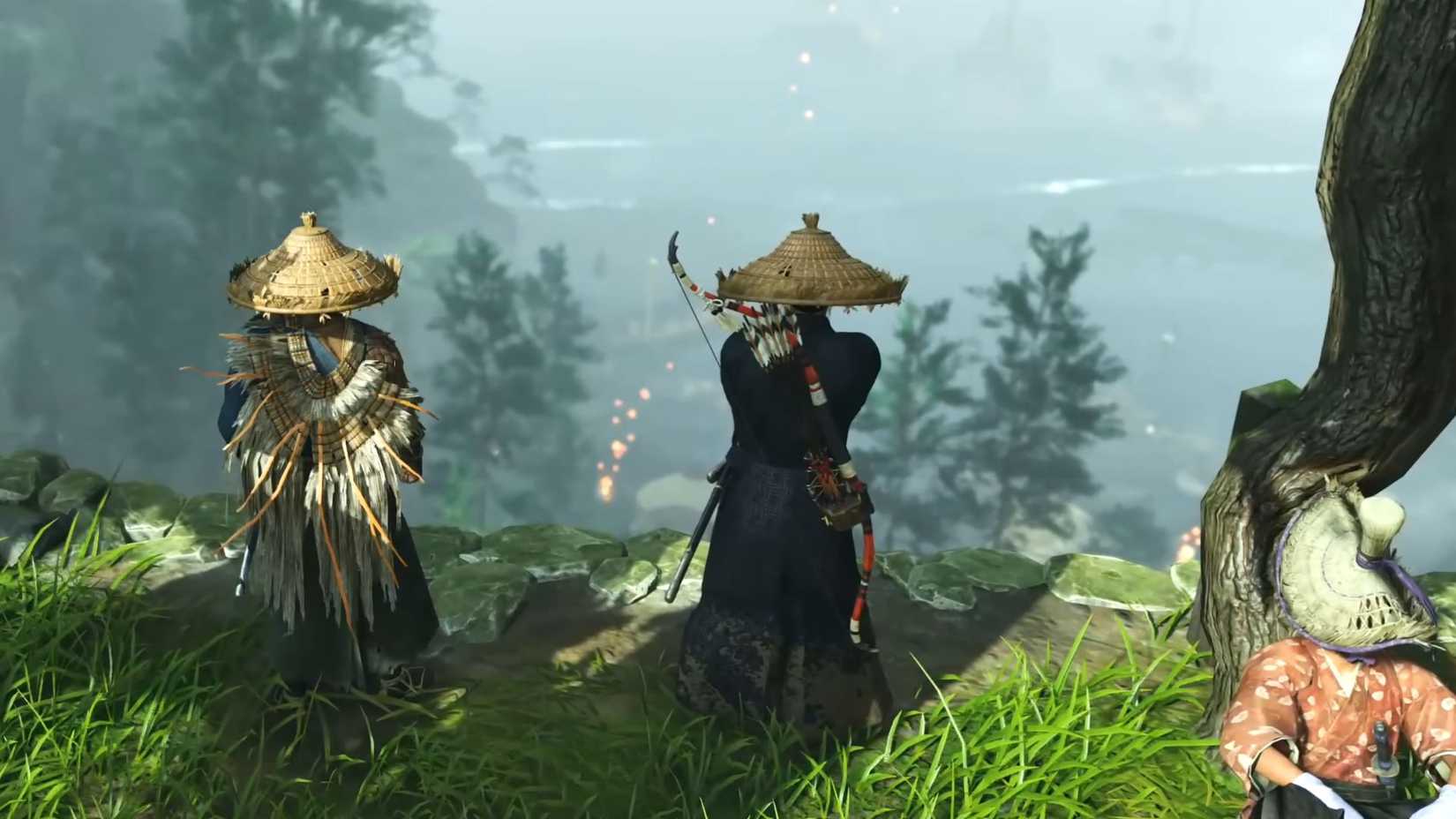 Ghost of Tsushima Jin on cliffside