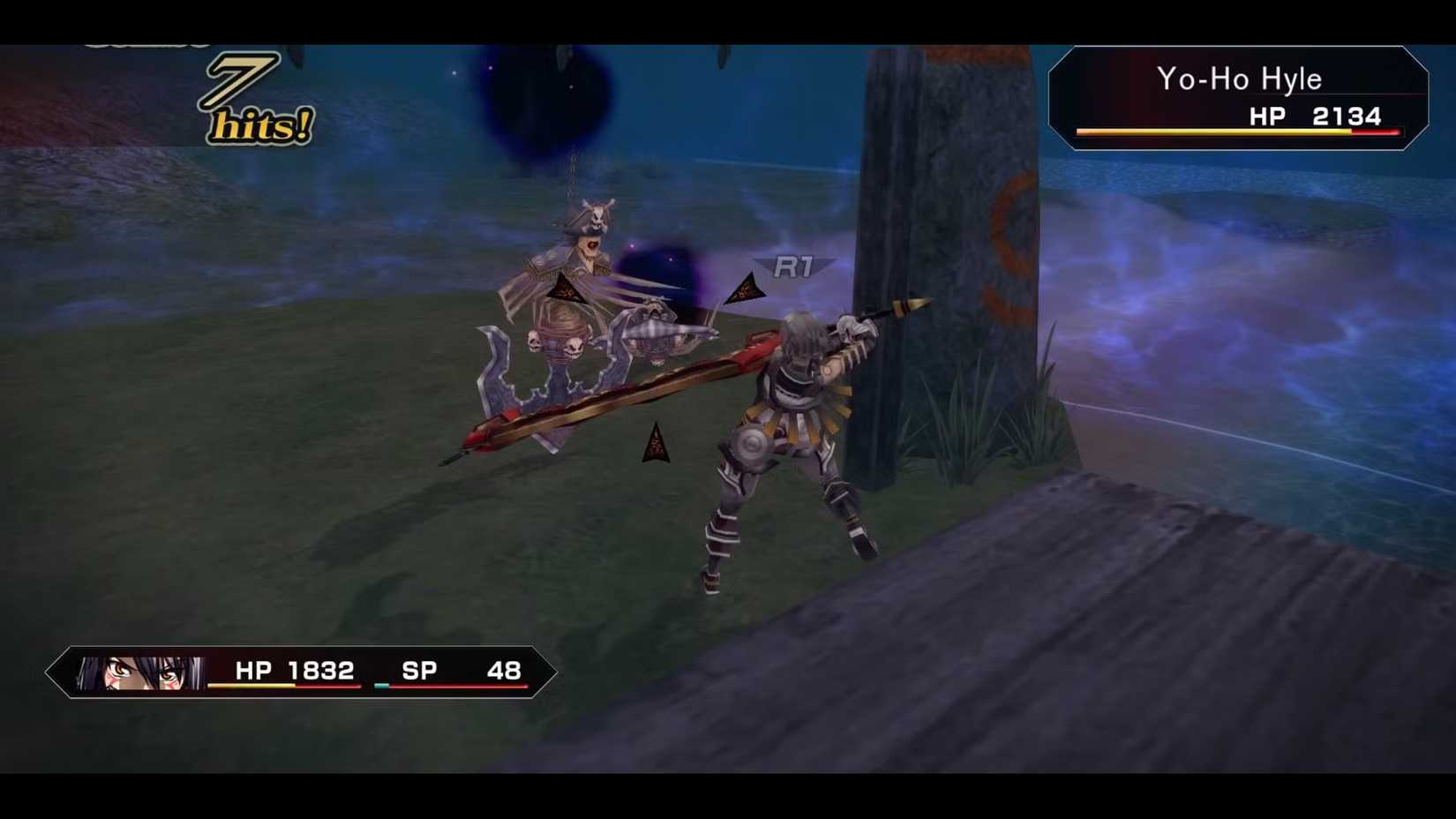 Haseo attacks an enemy in Dot Hack GU (1)