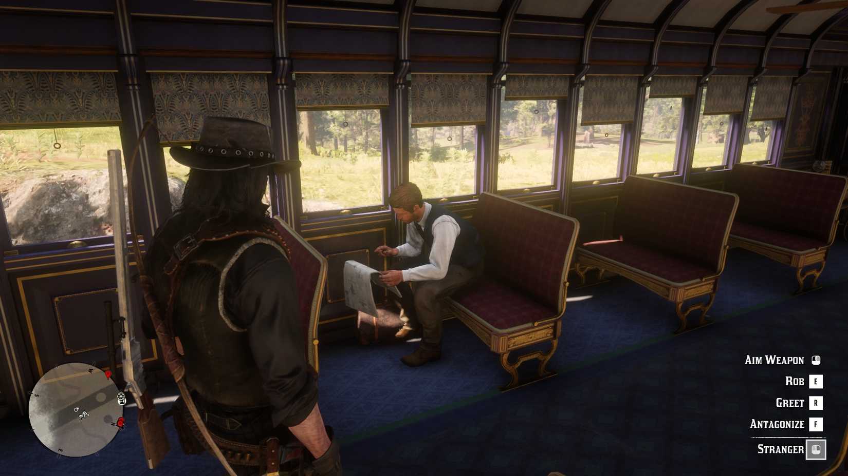 John Marston Standing in a Train in Red Dead Redemption 2
