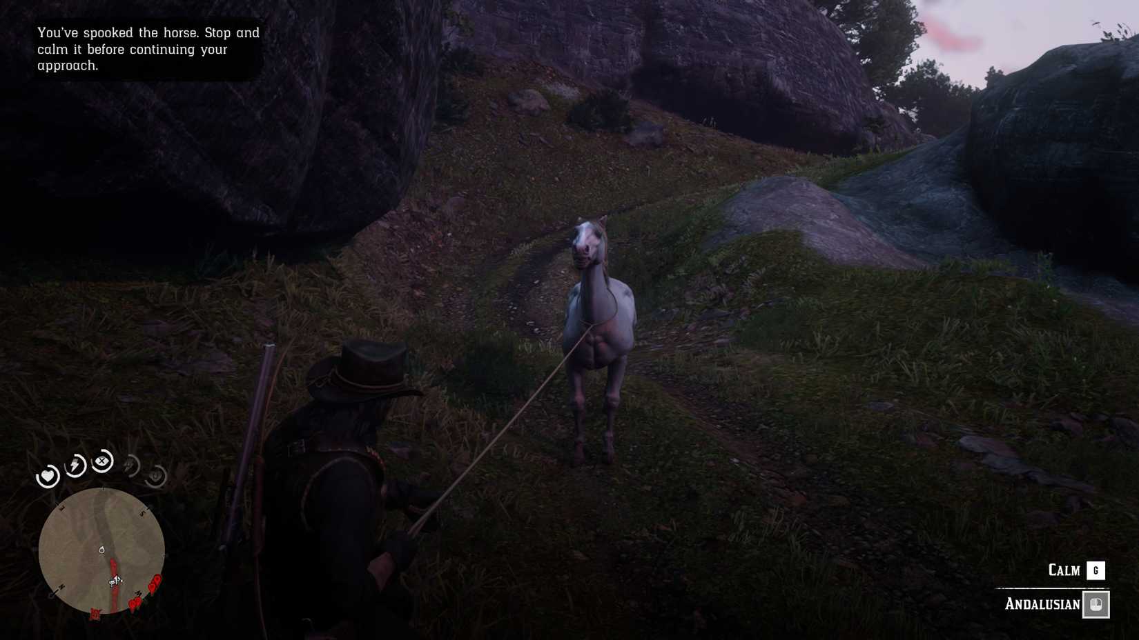 John Marston Taming the Andalusian Horse With a Lasso in Red Dead Redemption 2