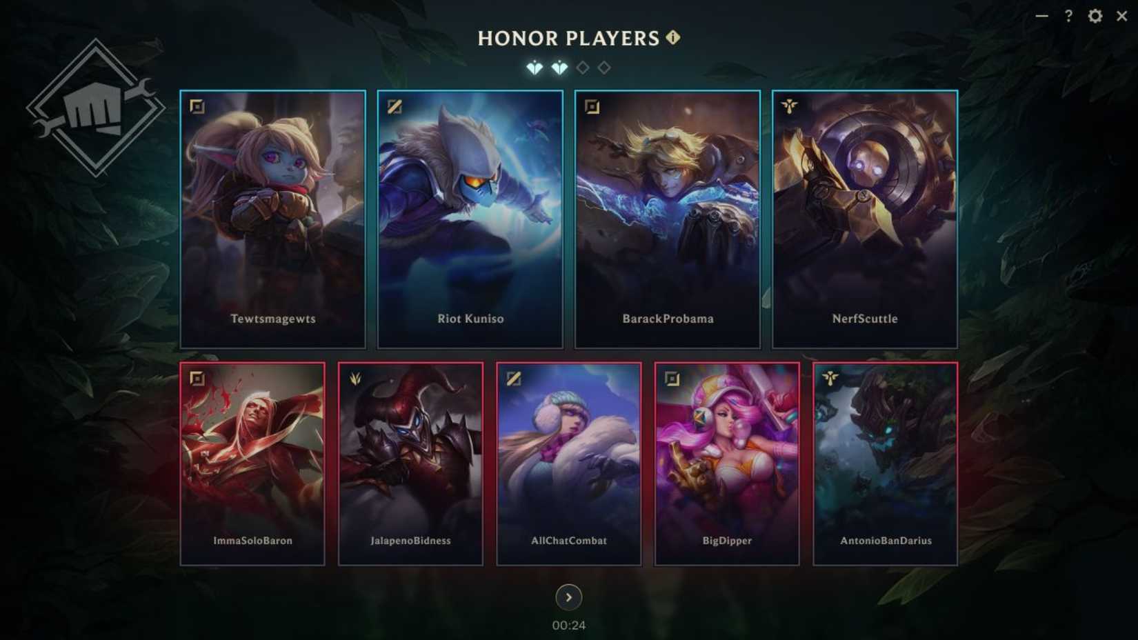 League of Legends Honor Player