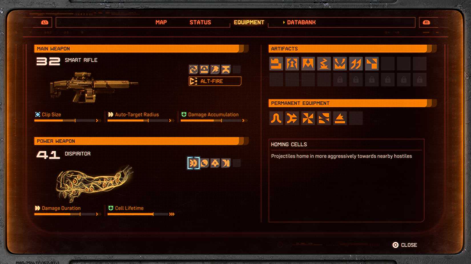 power weapons in menu in saros