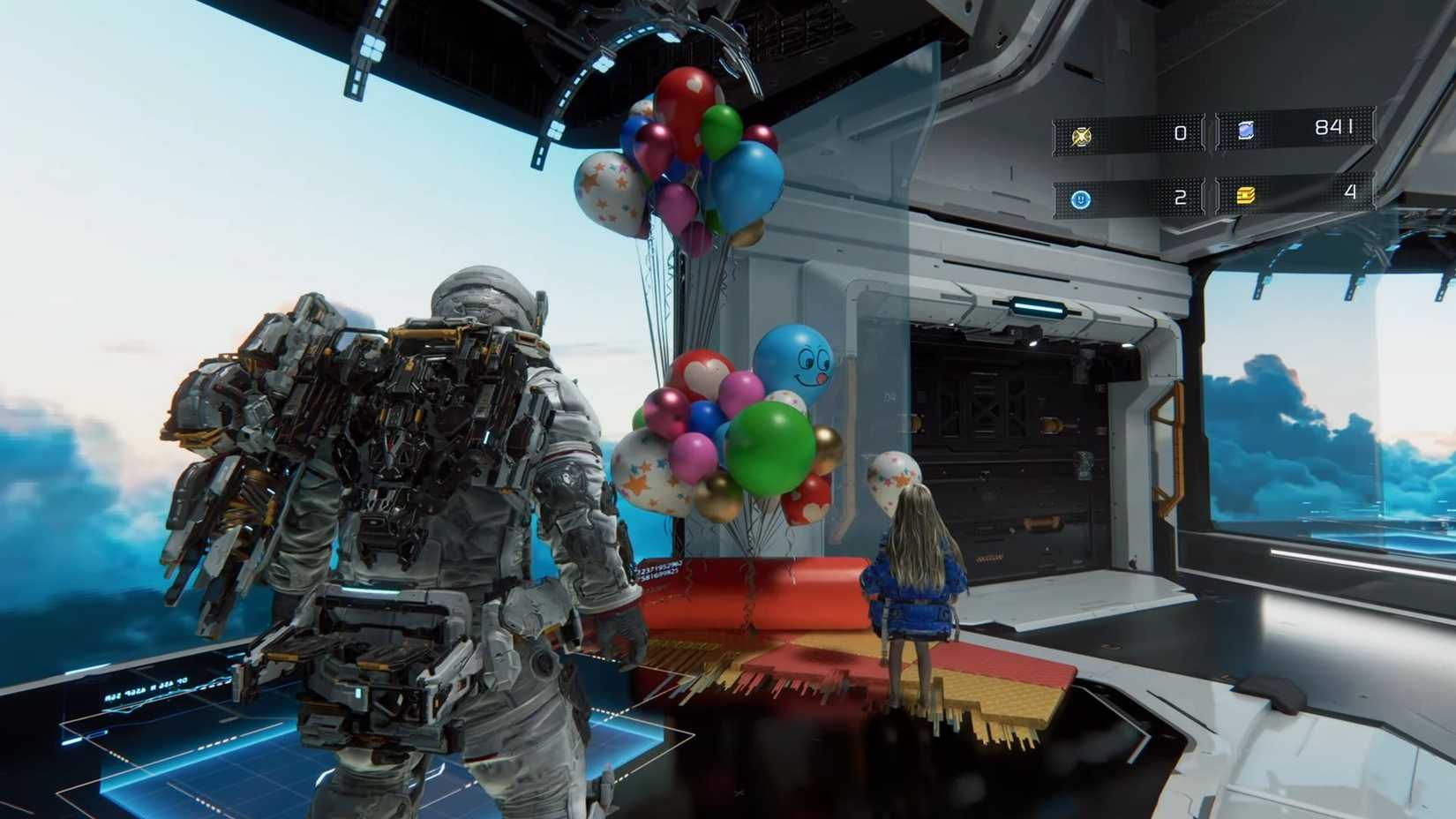 Pragmata Diana Near Balloons