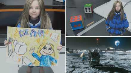 Pragmata Diana Standing Near Blocks. by drawing, and watching the stars