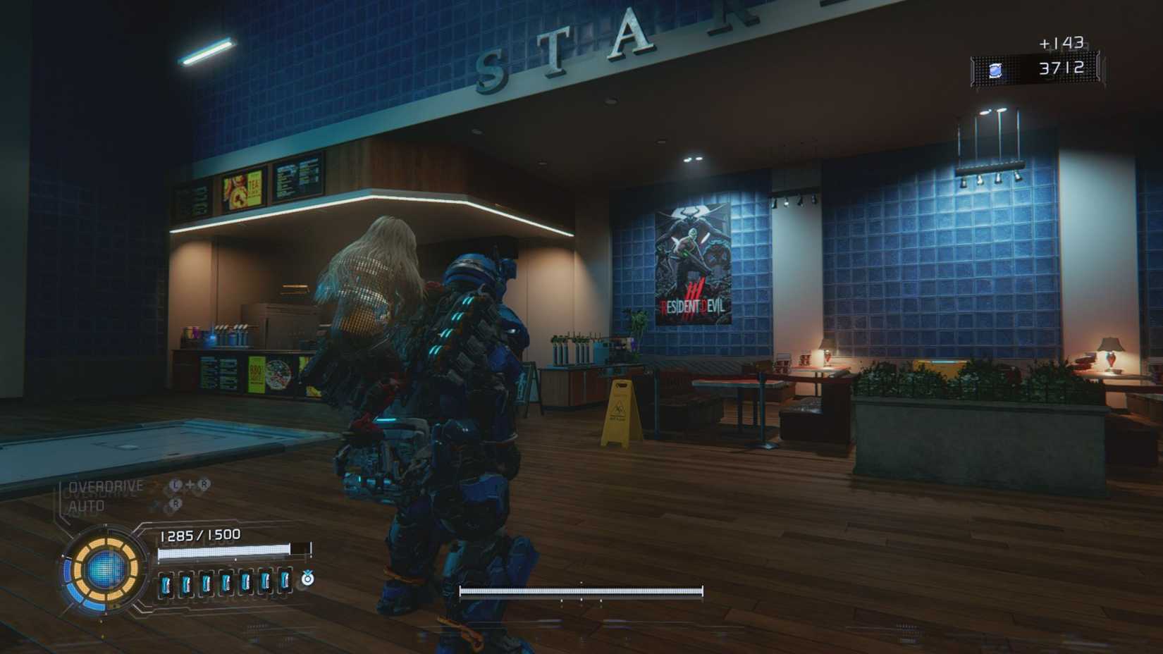 Pragmata Hugh Next to Resident Devil Sign