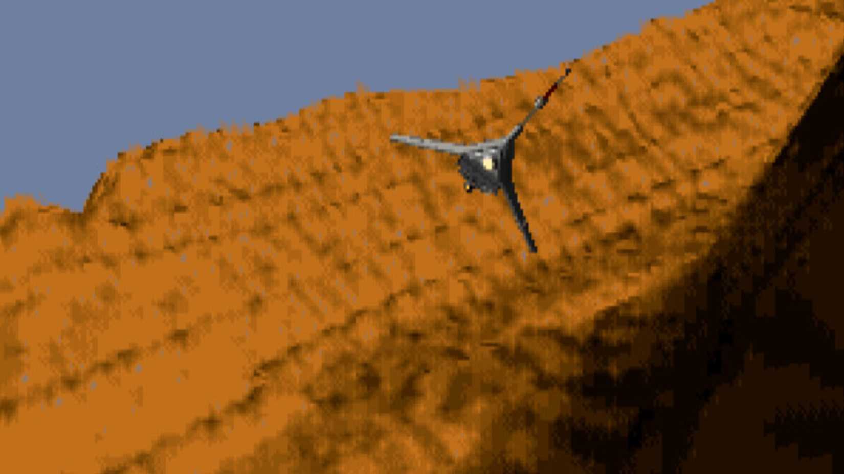 flying a ship through a cg canyon