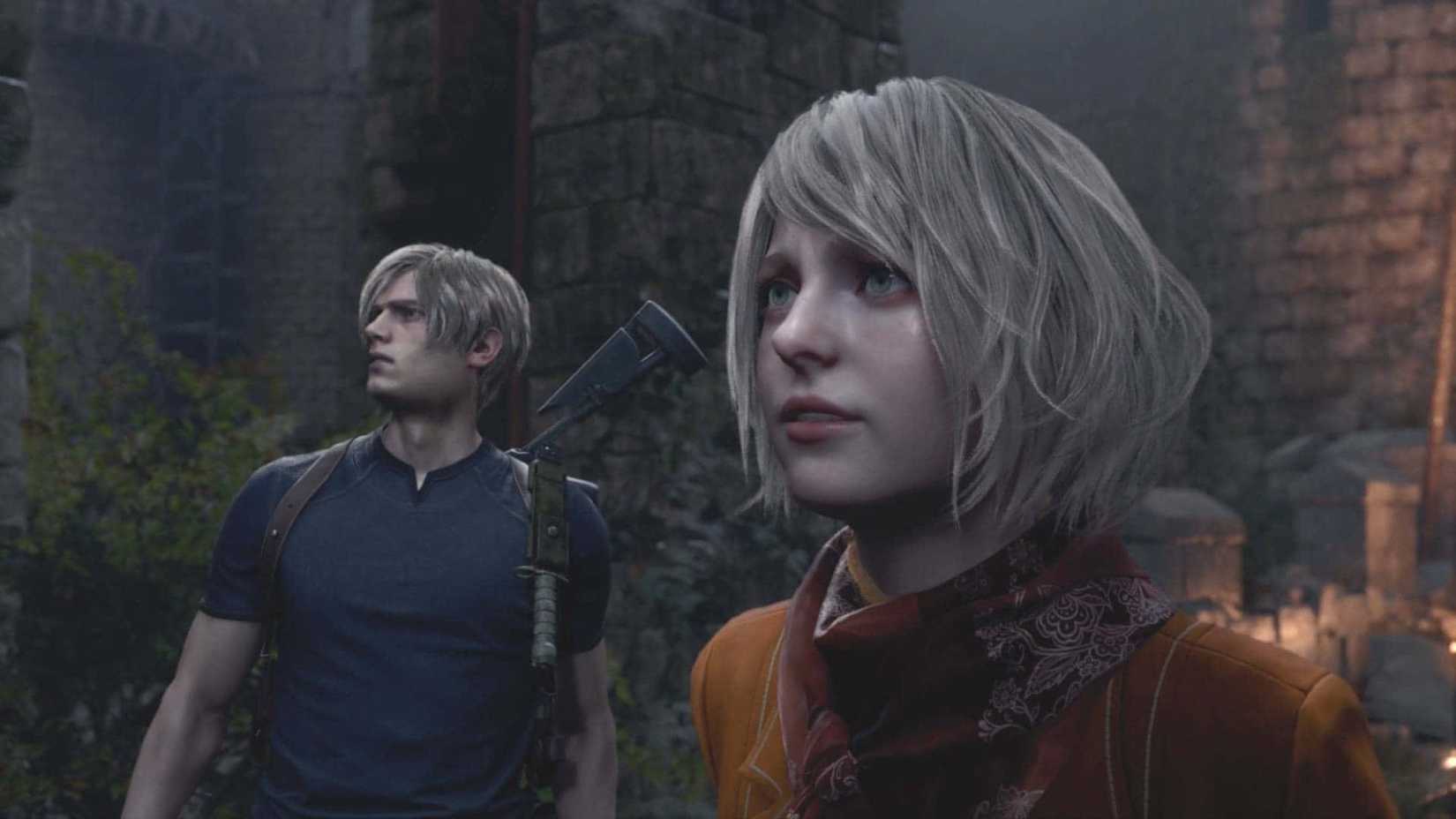 Leon and Ashley in resident evil 4