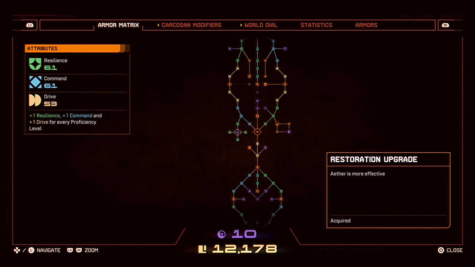 restoration upgrade armor matrix