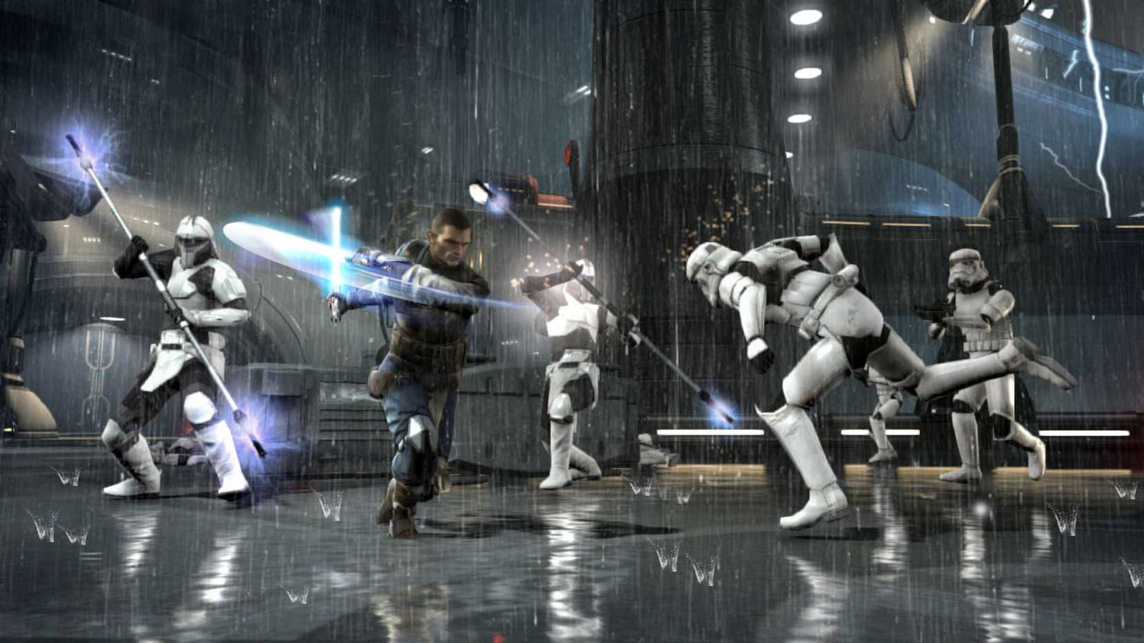 starkiller fighting stormtroopers