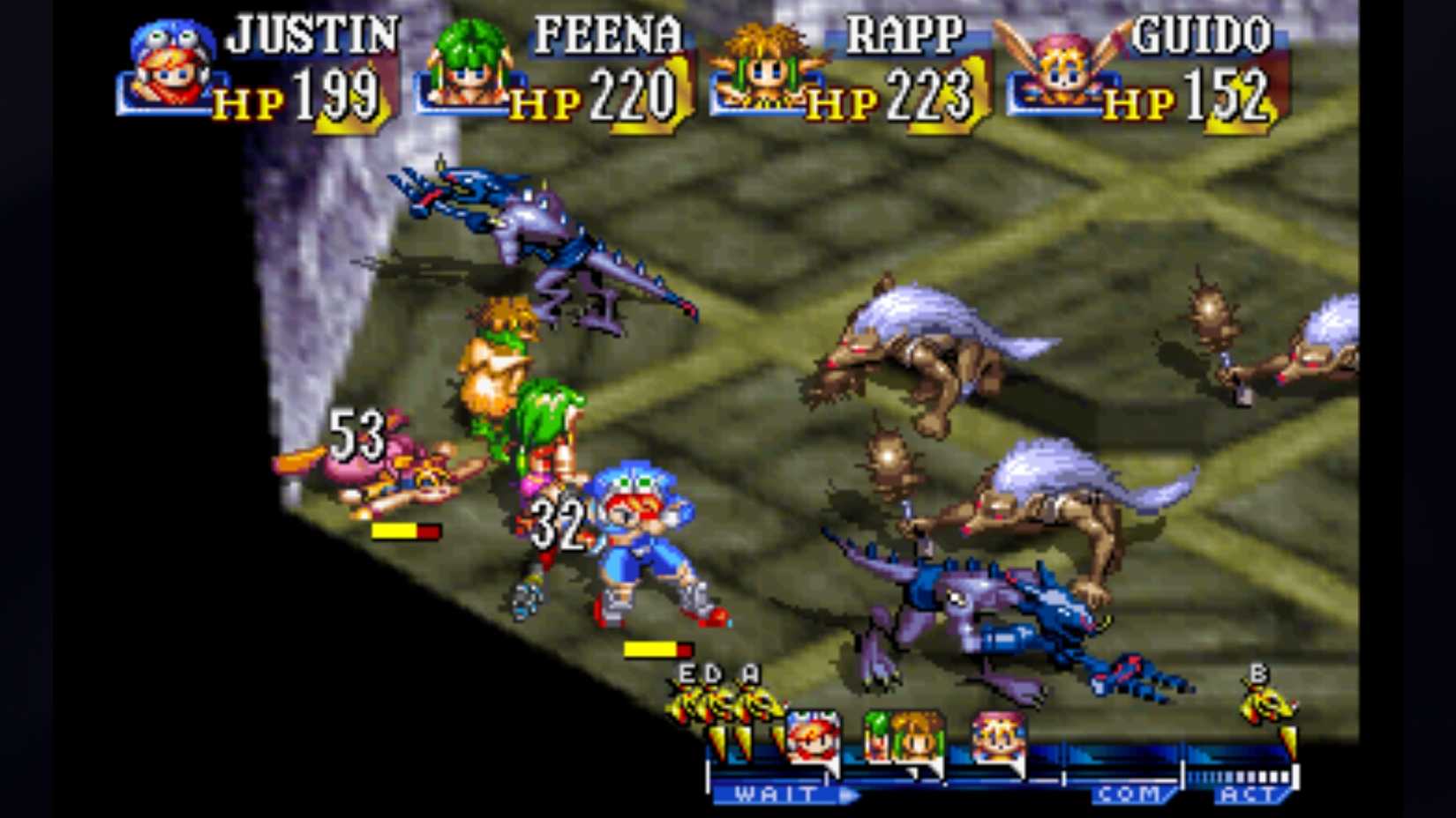 grandia gameplay fight