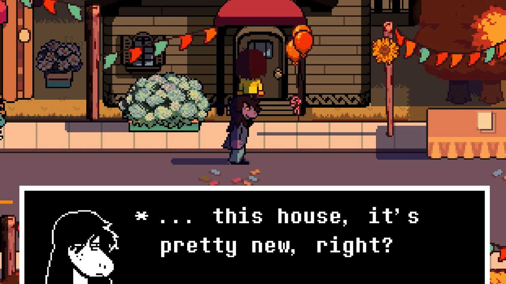 Susie talking to Kris about how new Sans' house is in Deltaune