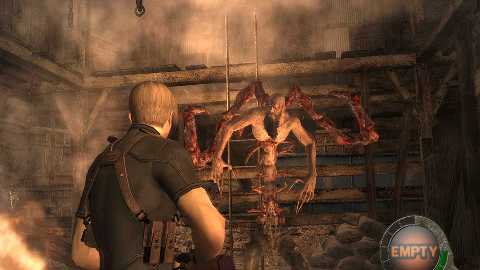 leon fighting mendez in the slaughterhouse