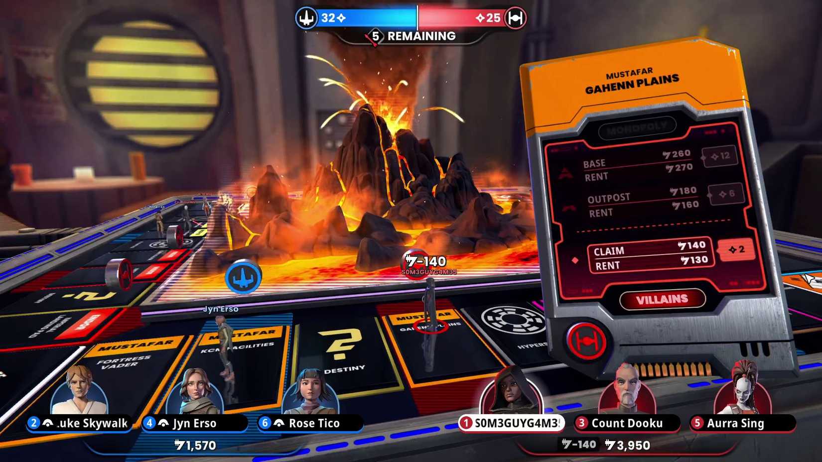 Monopoly Star Wars Mustafar