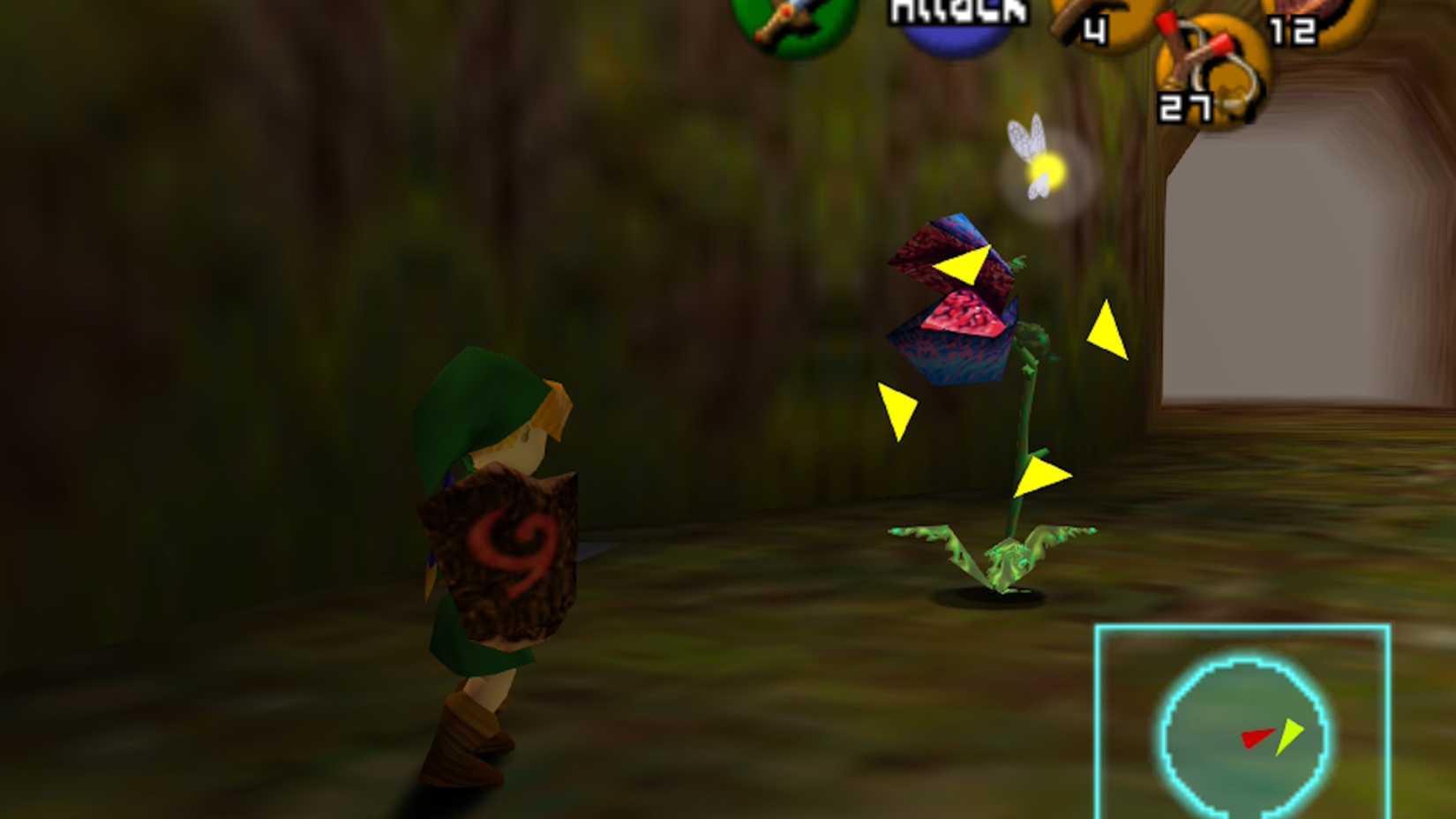 link fighting a deku baba