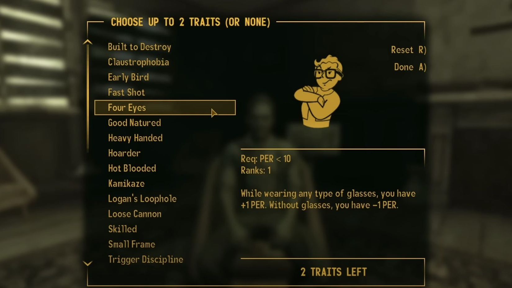 Fallout New Vegas traits