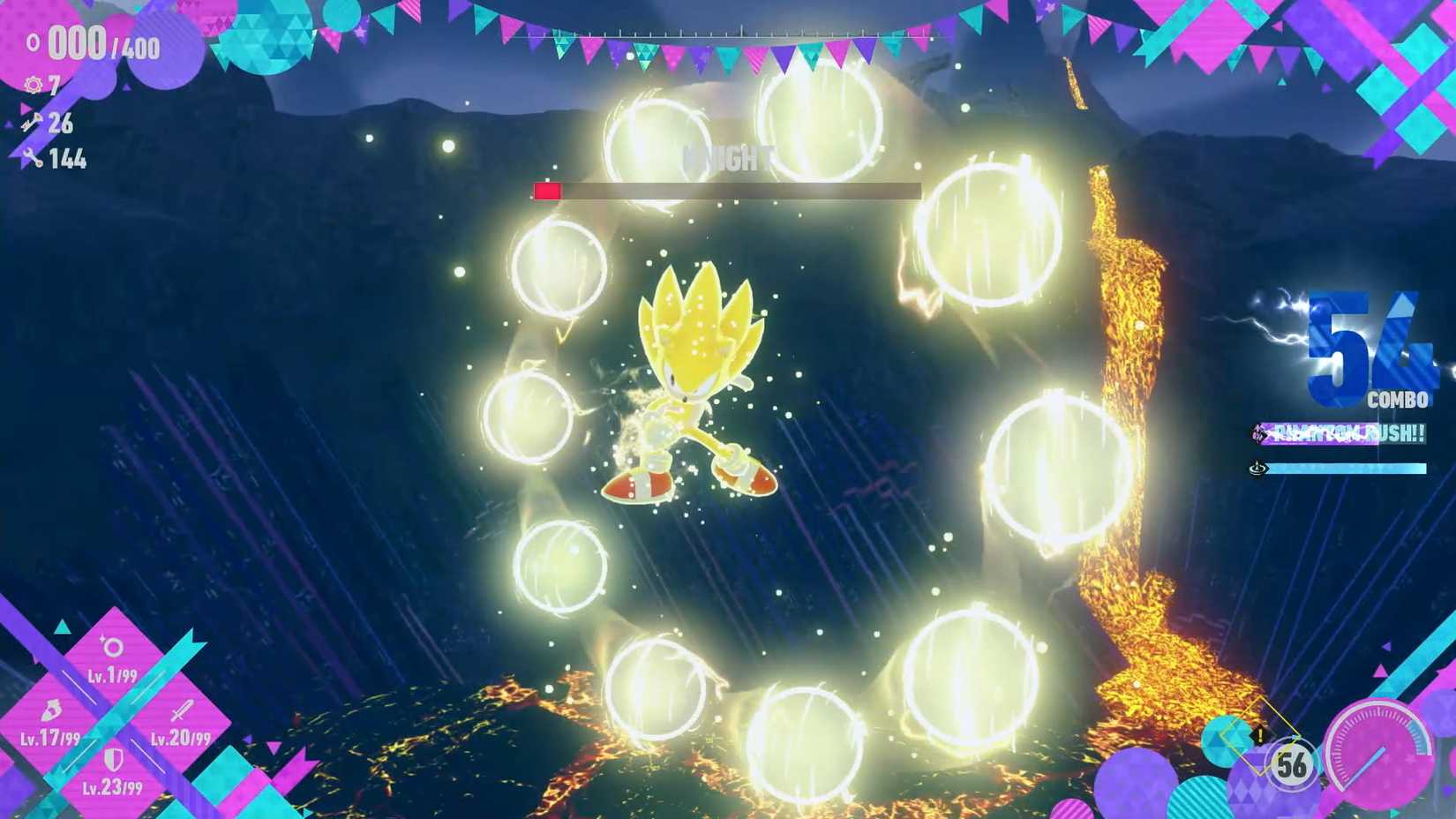 Super Sonic managing to get the last hit in against Knight in Sonic Frontiers Definitive Edition