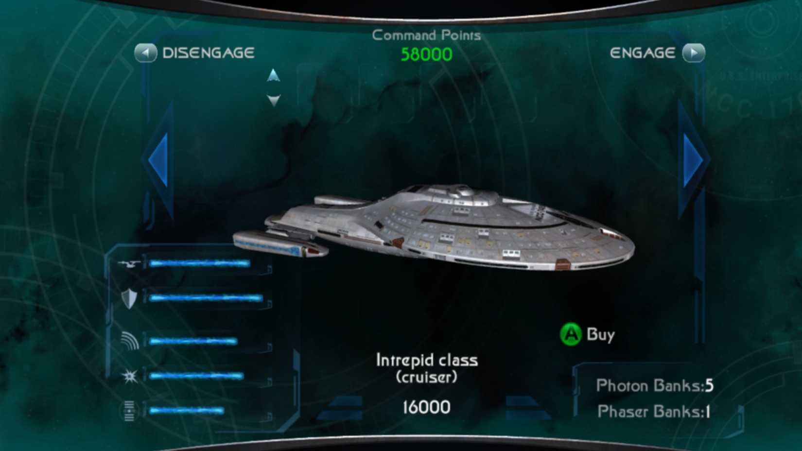 ship selection in star trek legacy