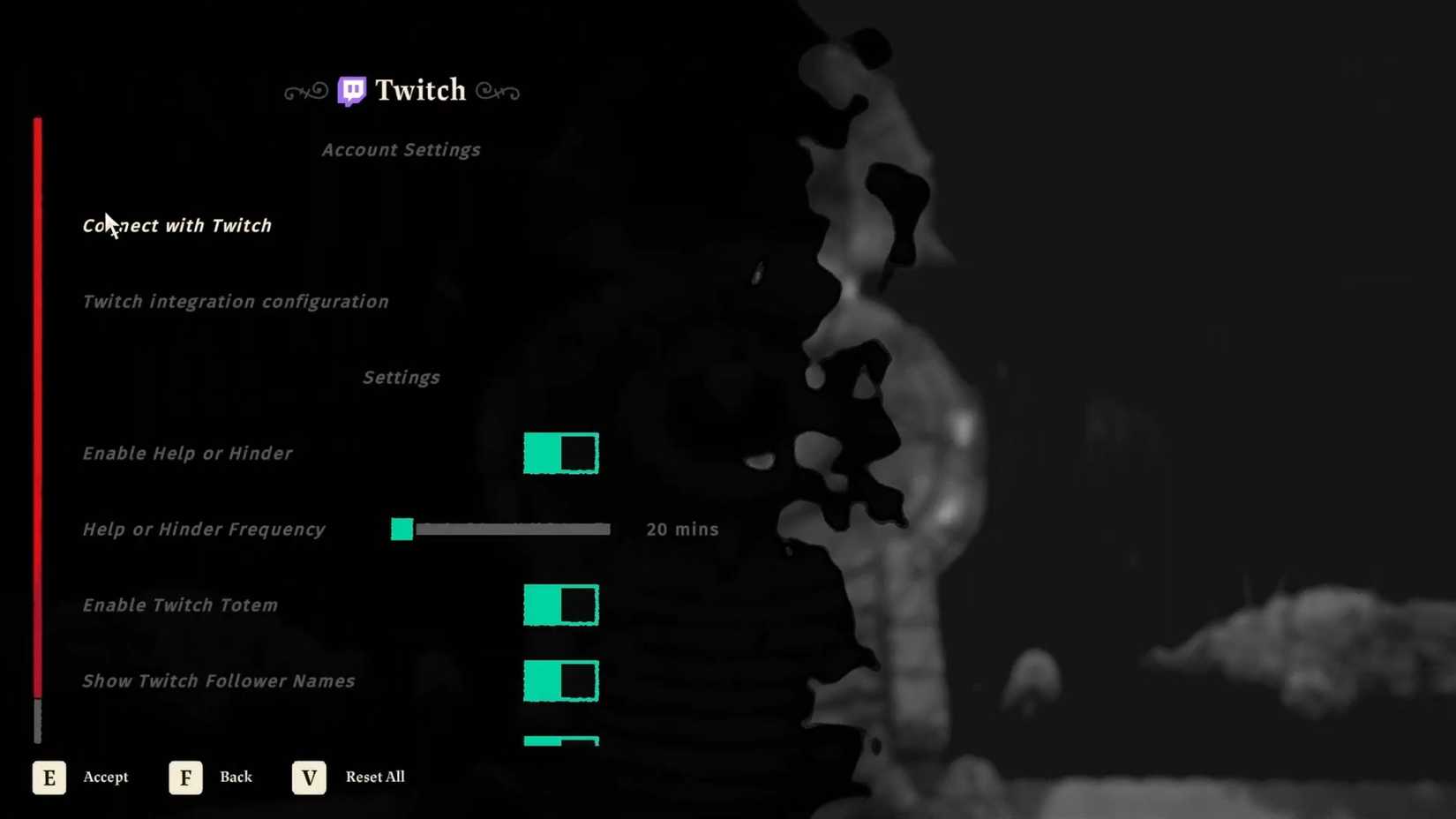 Cult of the Lamb Twitch Integration Settings