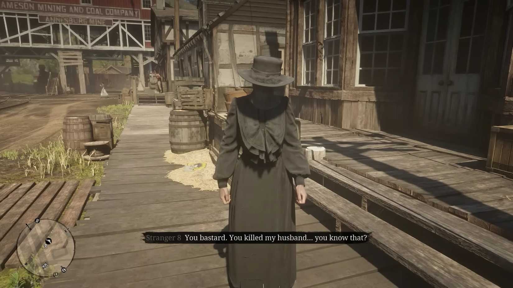 Widow talking to Arthur in Red Dead Redemption 2