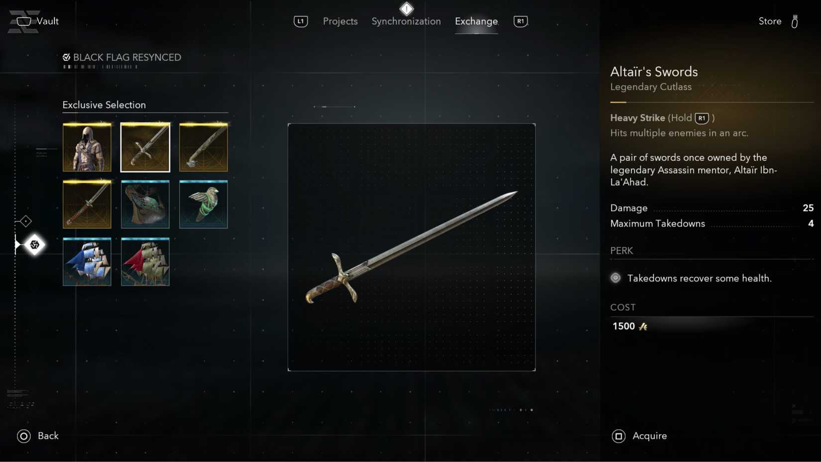 Altair's Swords Assassin's Creed Black Flag Resynced