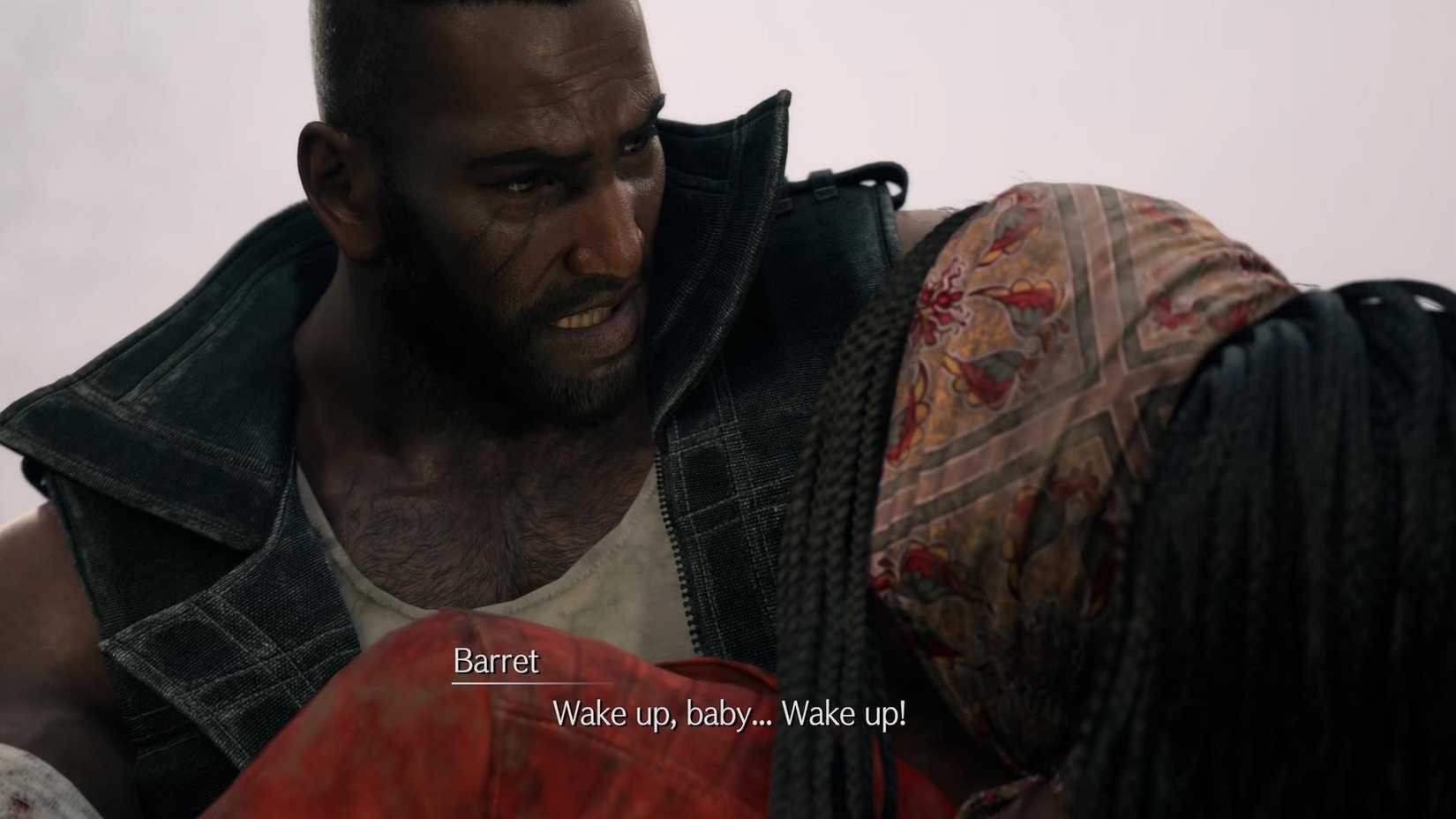 Barret holds his dying wife in Final Fantasy 7 Rebirth