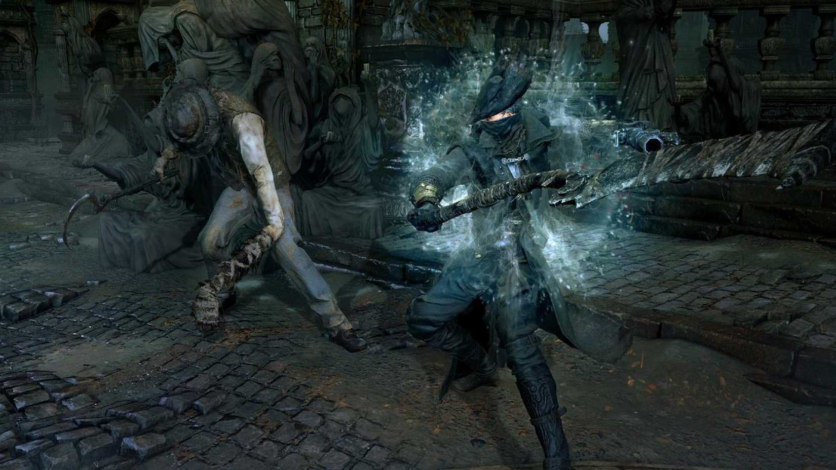 the hunter fighting an enemy