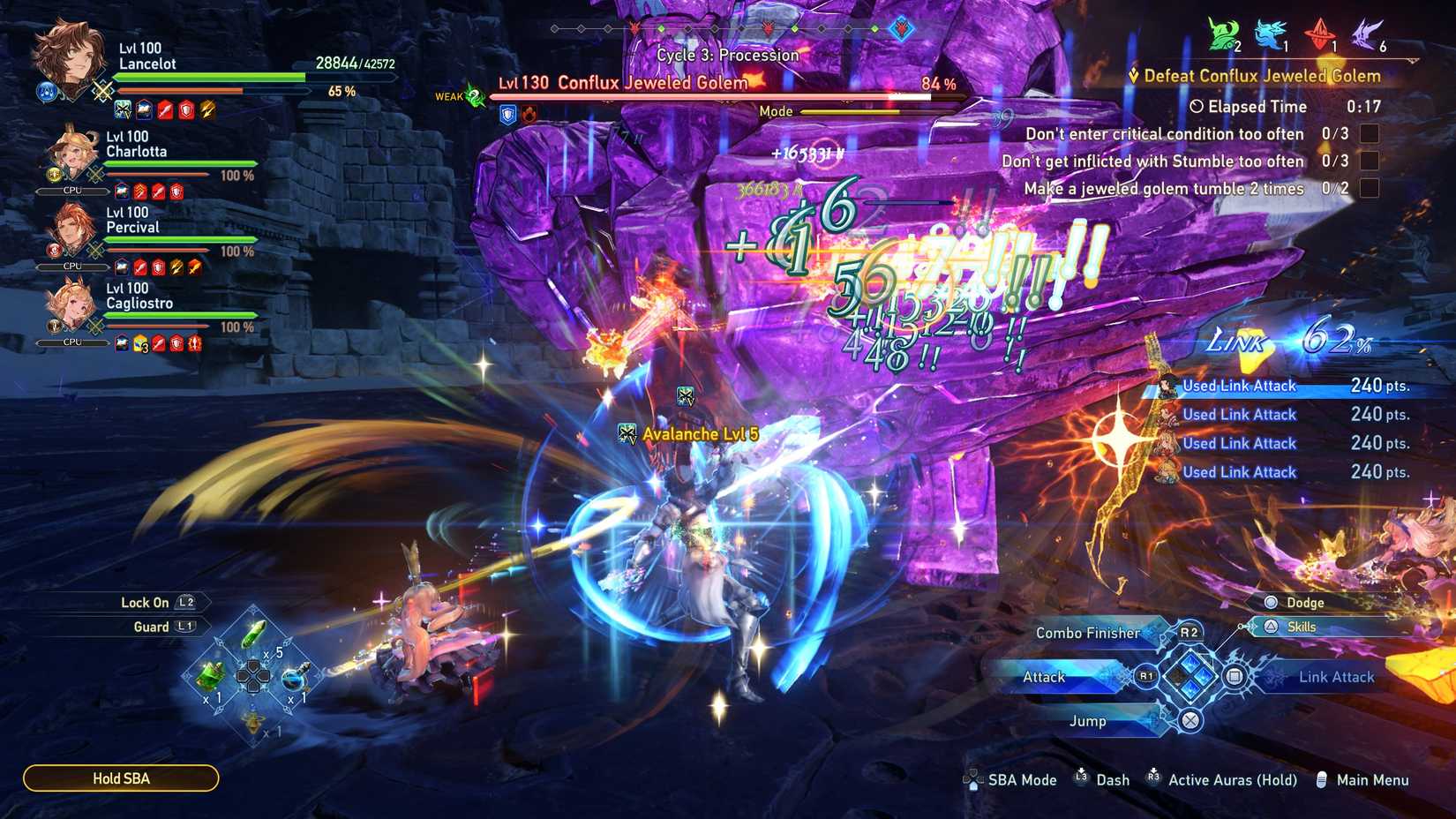 fighting as lancelot in granblue fantasy relink endless ragnarok