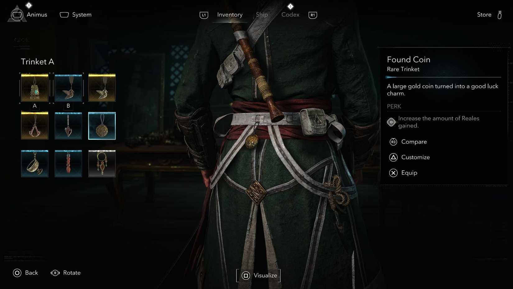 Found Coin Trinket Assassin's Creed Black Flag Resynced