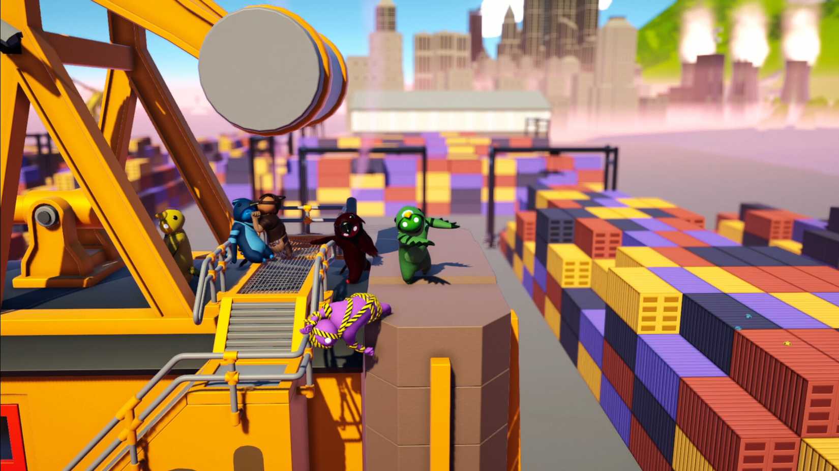 Gang Beasts Fighting in The Docks