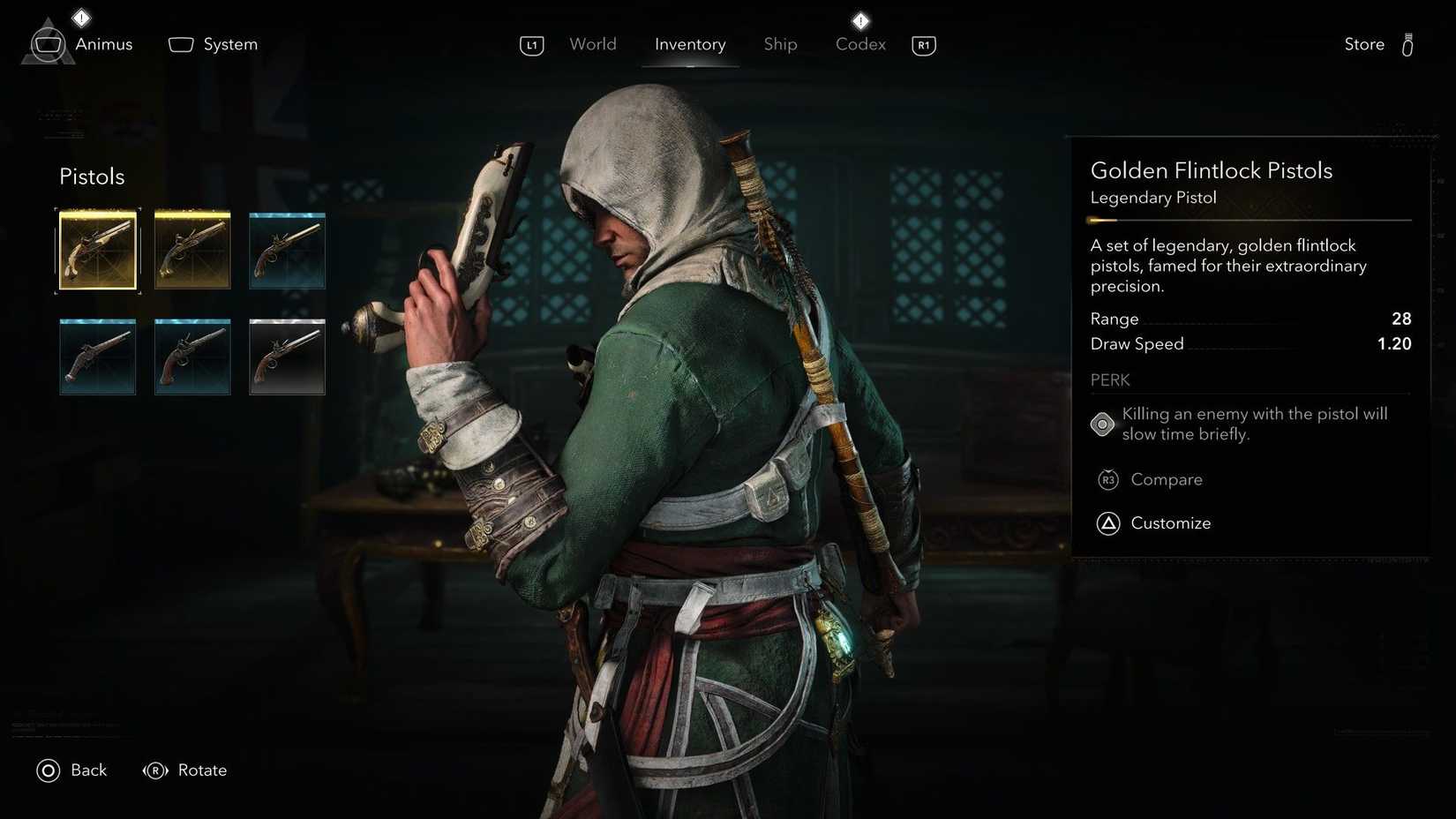 Golden Flintlock Pistols Assassin's Creed Black Flag Remastered