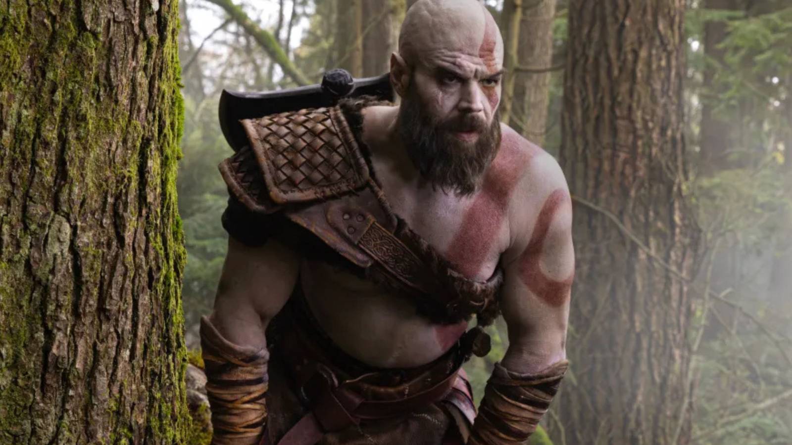 The Kratos character is out of the God of War Show after a set scene The Kratos character is out of the God of War Show after a set scene