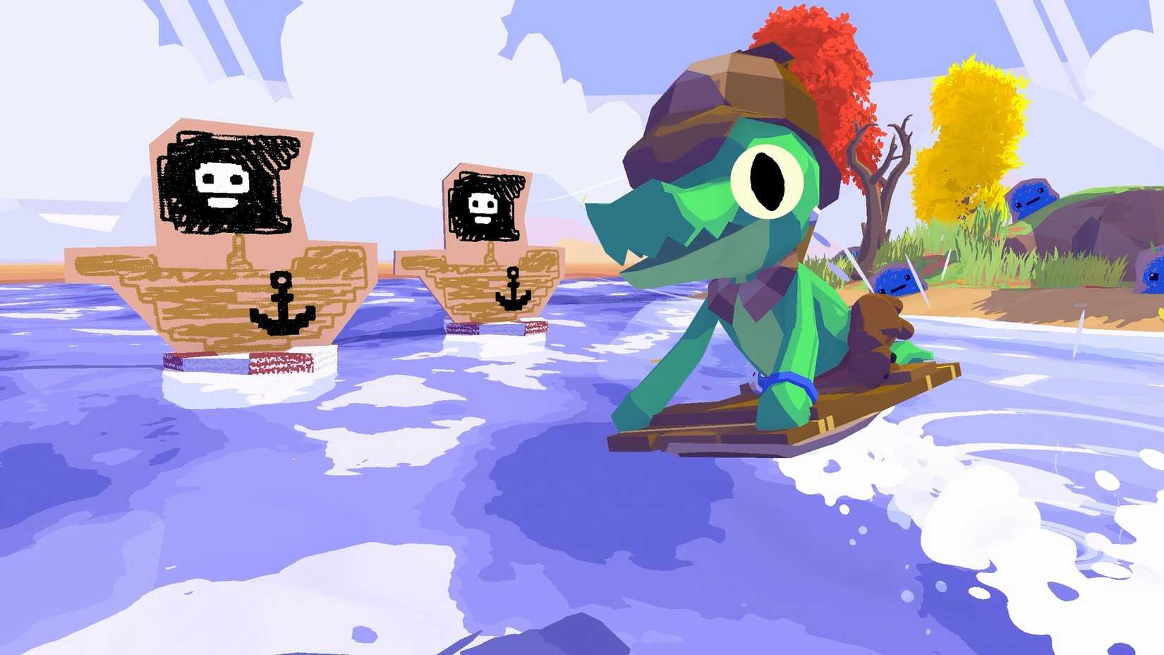 lil gator game protagonist on water
