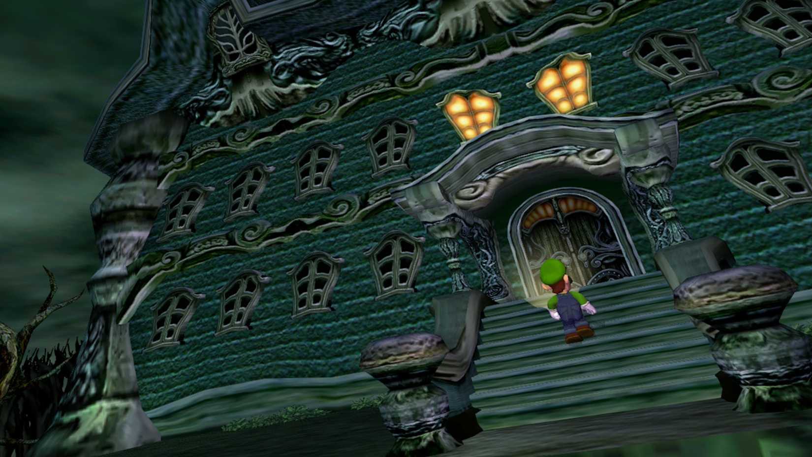 luigi approaching the mansion