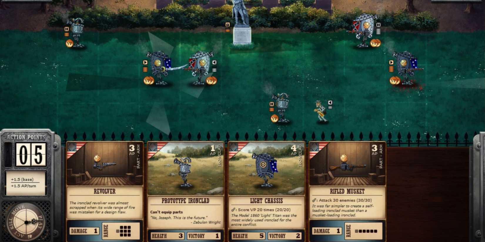 Playing cards in Ironclad Tactics