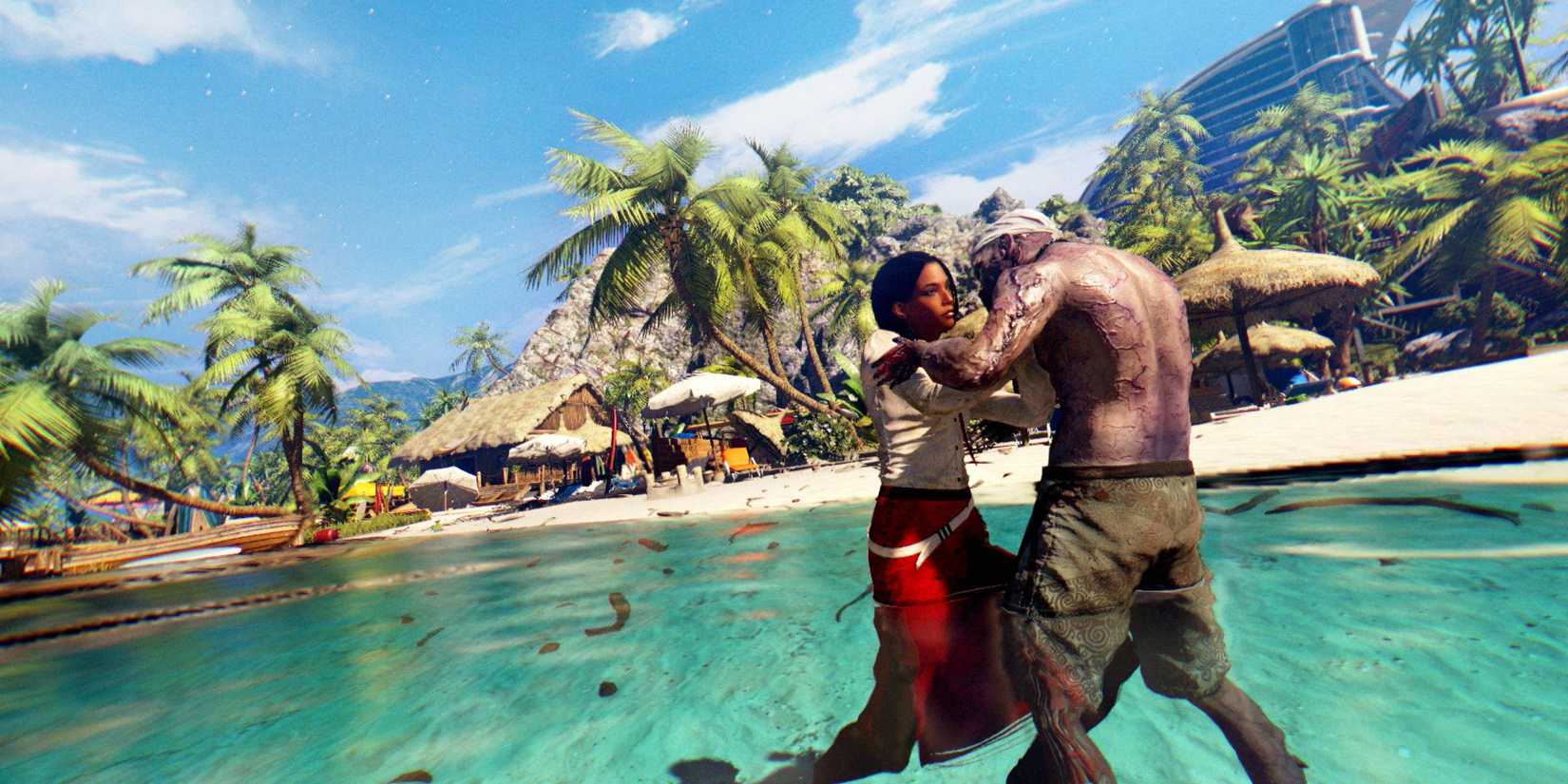 A woman fights a zombie on Dead Island