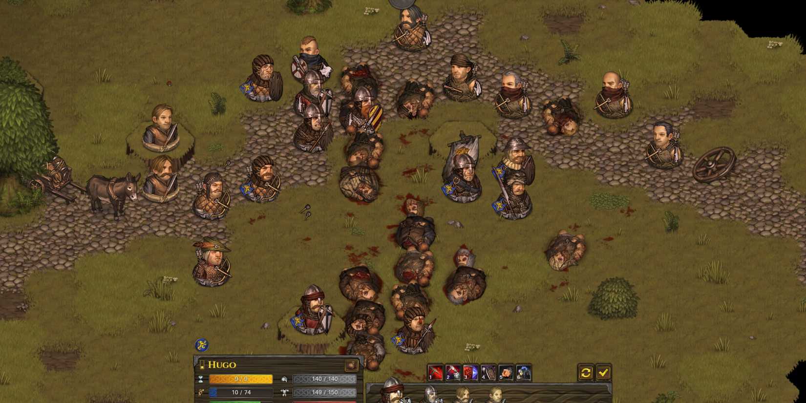 A combat encounter in Battle Brothers