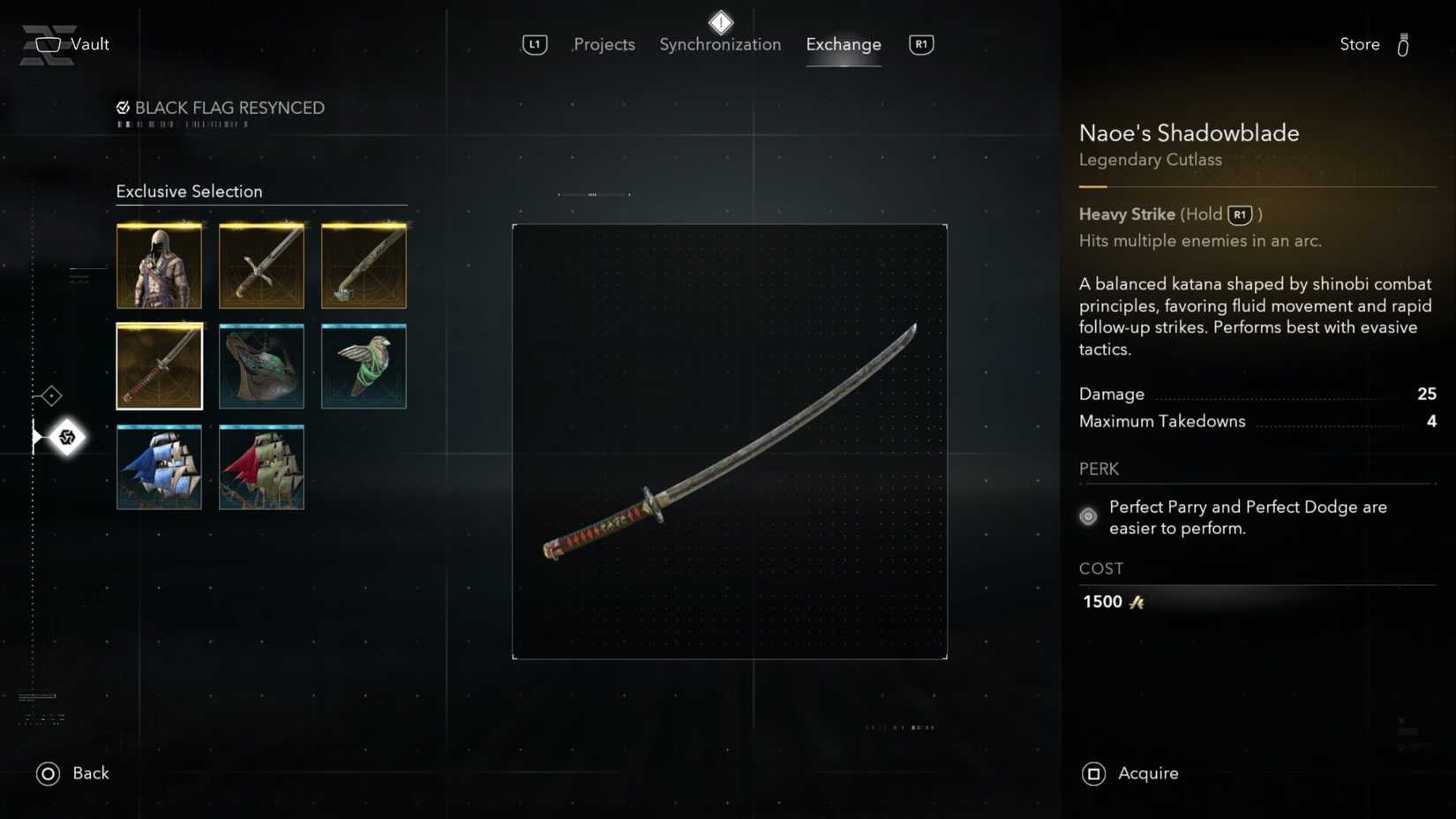 Naoe's Shadowblade Assassin's Creed Black Flag Resynced
