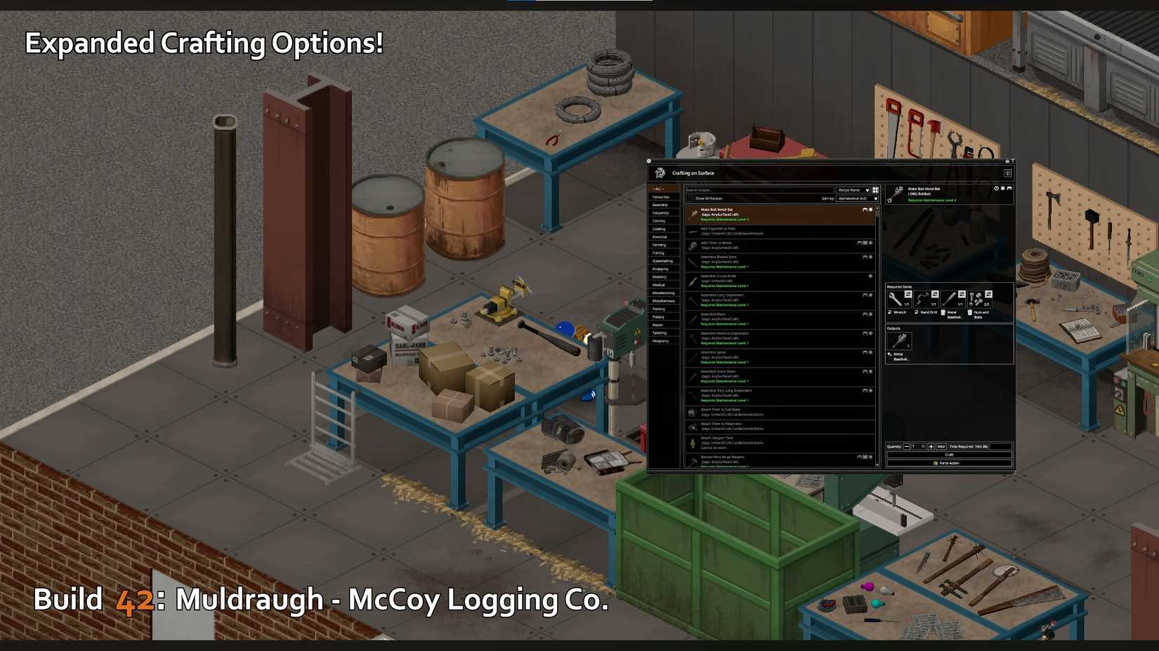 project zomboid build 42 new crafting options