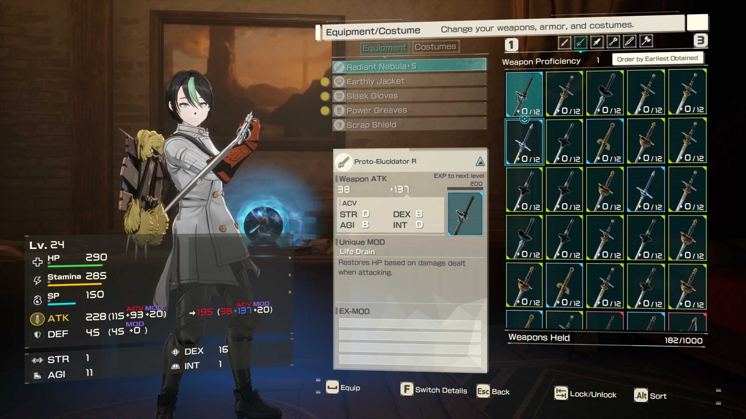 Rapier weapon type in echoes of aincrad