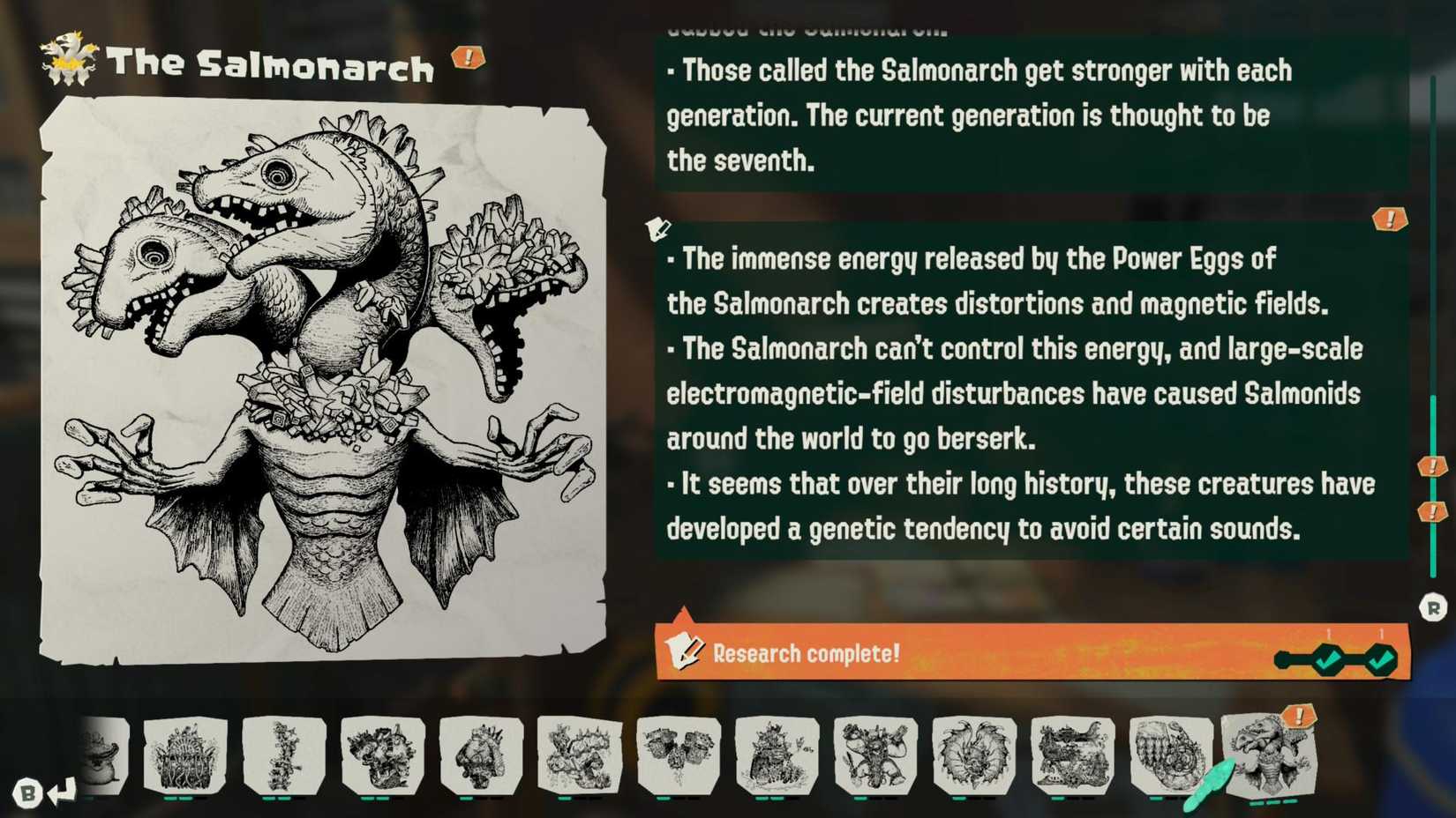Splatoon Raiders Salmonarch research