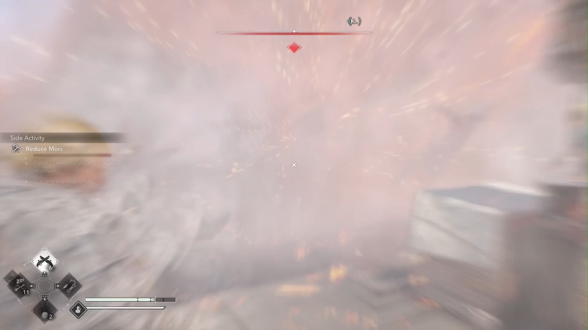 smoke bomb explosion in BLACK FLAG RESYNCED