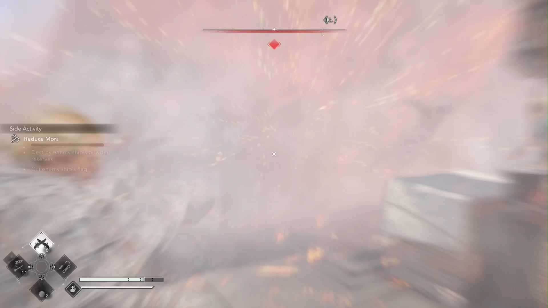 smoke bomb explosion in BLACK FLAG RESYNCED