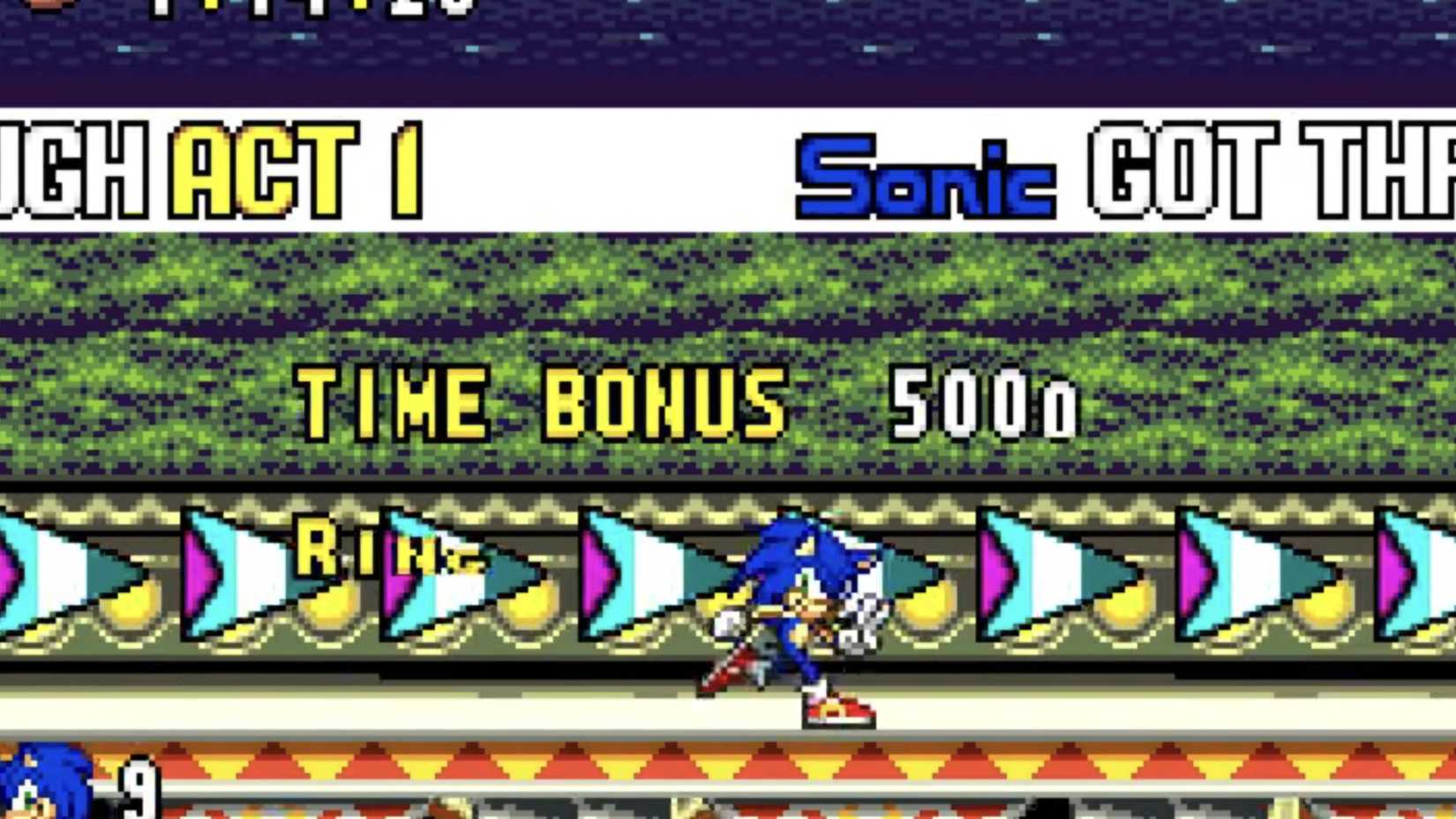 Finishing a stage in Sonic Advance