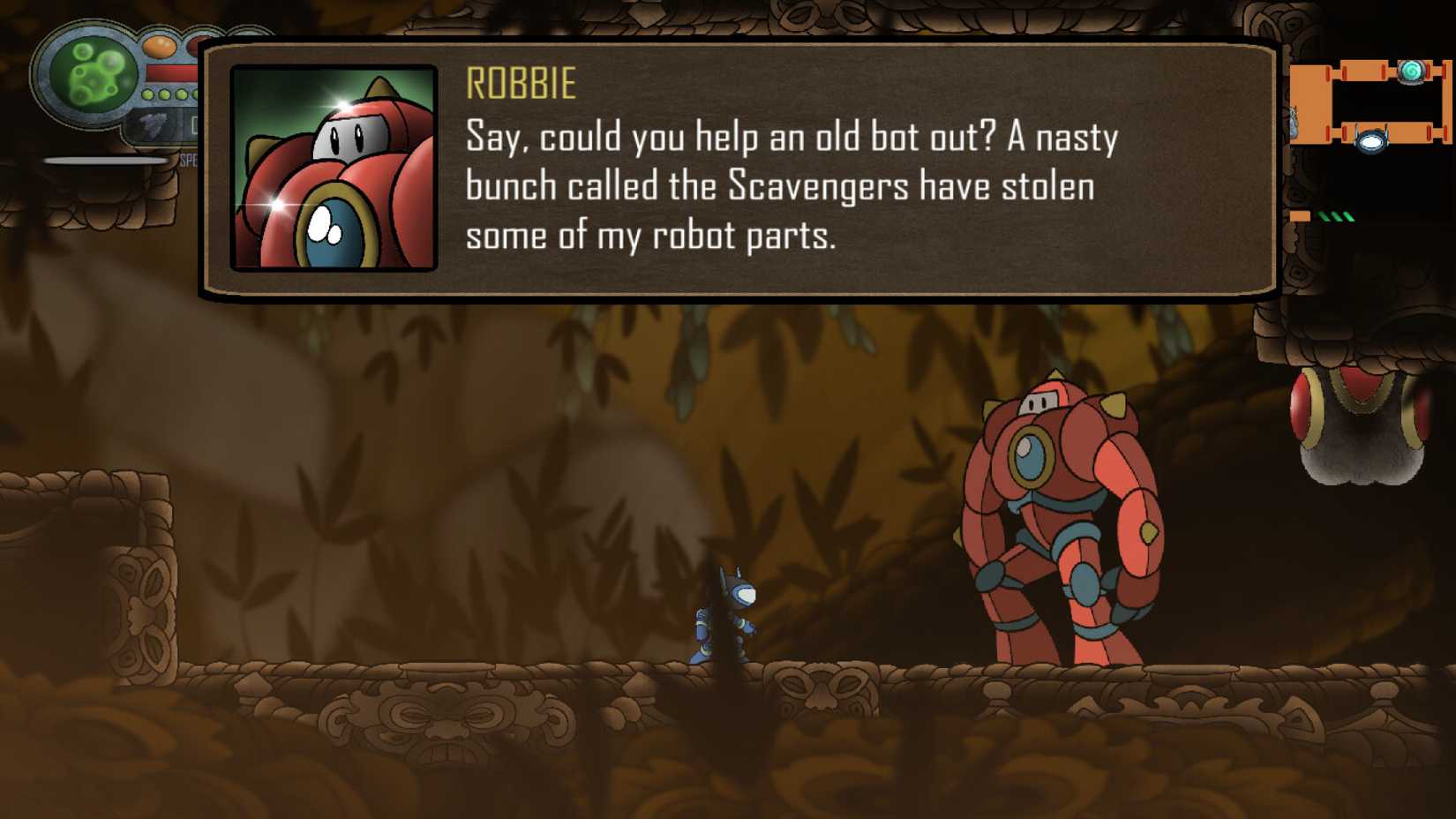 Talking to Robbie in Super Roboy