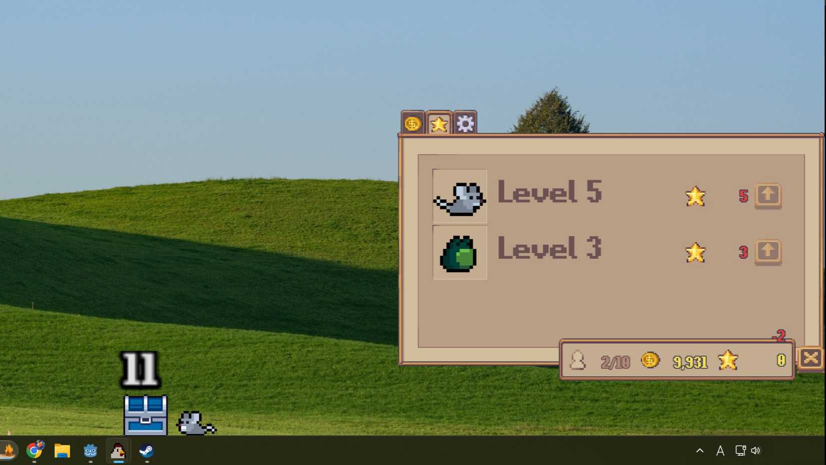 taskbar looters level up animals