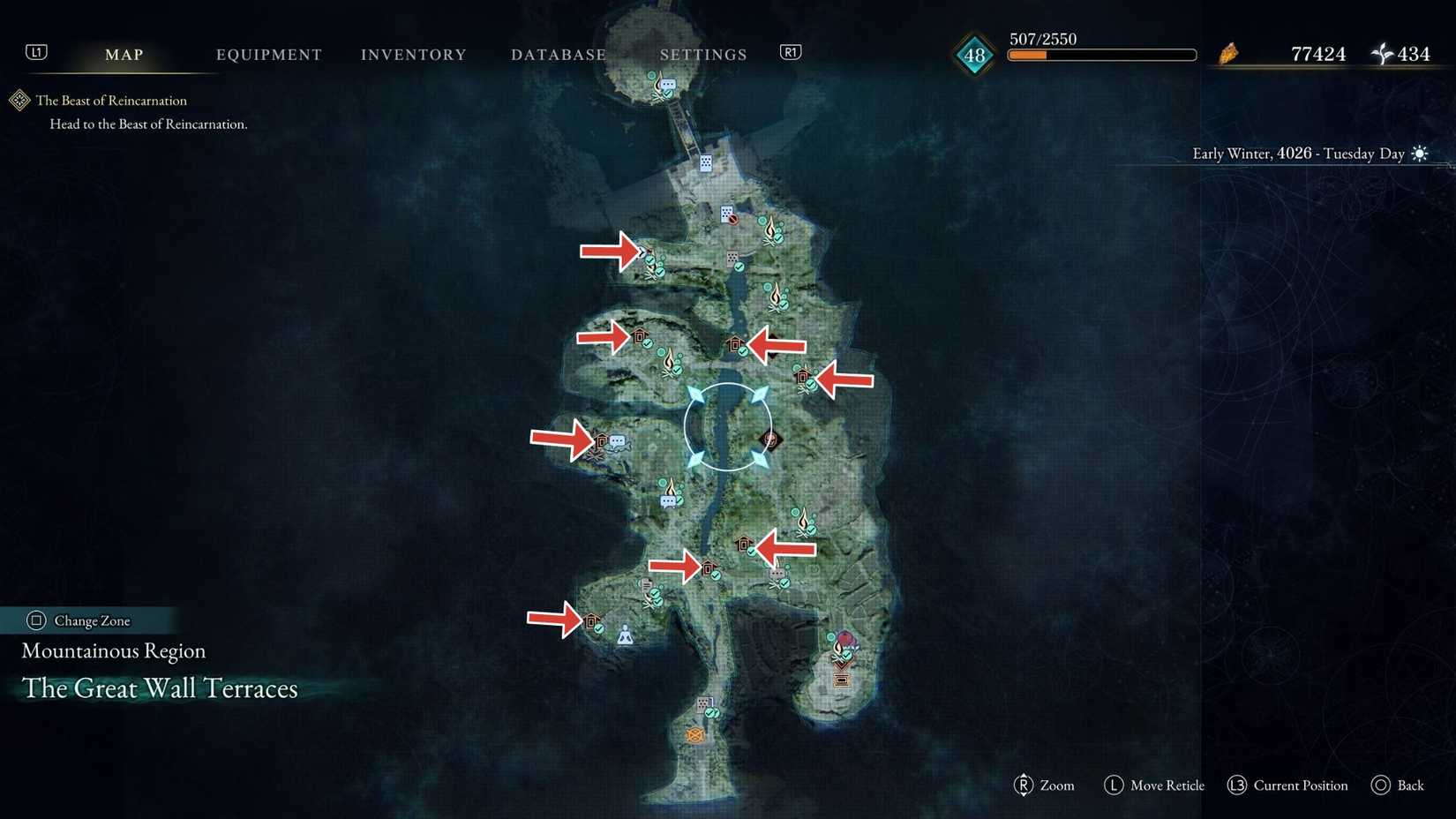 All Dragon Vein Shrines in The Great Wall Terraces Beast of Reincarnation